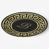 Assiettes En Carton Élégant Monogramme Gold Parties scintillant Clé gr (Angle)