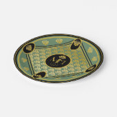 Assiettes En Carton Élégant Motif Art déco Monogram Mariage (Angle)