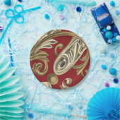 Assiettes En Carton Elégant Motif Botanique avec Foliage Tan (Fête)