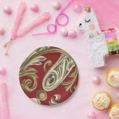 Assiettes En Carton Elégant Motif Botanique avec Foliage Tan (Fête)