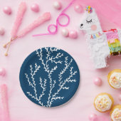 Assiettes En Carton Elégant Motif d'algues - Océan à thème - Bleu Turq (Fête)