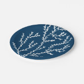 Assiettes En Carton Elégant Motif d'algues - Océan à thème - Bleu Turq (Angle)