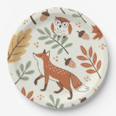 Assiettes En Carton Élégant Motif d'automne scandinave (Devant)