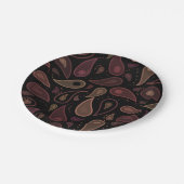 Assiettes En Carton Élégant Motif moderne foncé Paisley (Angle)