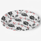 Assiettes En Carton Élégant Motif moderne rouge et noir Holly (Angle)