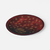 Assiettes En Carton Élégant Motif RED OR Joyeux Noël (Angle)