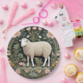 Assiettes En Carton Elégant mouton blanc William Morris inspiré (Fête)