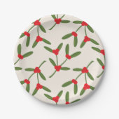 Assiettes En Carton Élégant Noël Berries d'hiver (Devant)