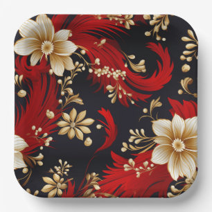 Assiettes En Carton Élégant Noël de Noël Poinsettia