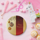 Assiettes En Carton Élégant Noël d'or (Fête)