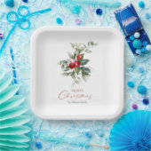 Assiettes En Carton Élégant Noël Holly (Fête)