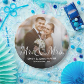 Assiettes En Carton Élégant Noir Blanc M. Et Mme Round Wedding Party (Fête)