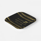 Assiettes En Carton Elégant noir & or Parties scintillant étincelante  (Angulaire)