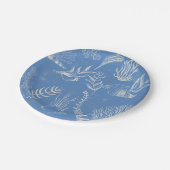 Assiettes En Carton Elégant océane bleu toile (Angle)