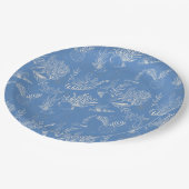 Assiettes En Carton Elégant océane bleu toile (Angle)