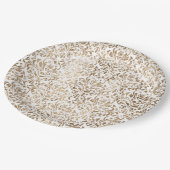 Assiettes En Carton Elégant or blanc Chic Damask (Angle)