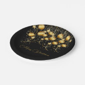 Assiettes En Carton Élégant or étincelant fête de Noël Bauble (Angle)