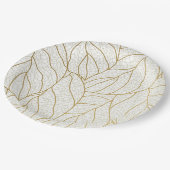 Assiettes En Carton Elégant or feuille de terre délice (Angle)