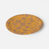 Assiettes En Carton Elégant Or Orange Lacey Design (Angle)