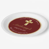 Assiettes En Carton Elégant or premier saint Merci Communion (Angle)
