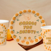 Assiettes En Carton Elégant Orange Vous Prêt Baby shower Citrus tendan