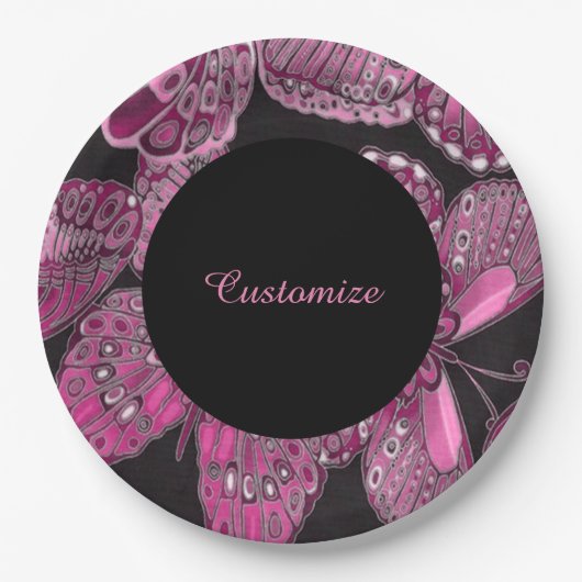 Assiettes En Carton Élégant Papier Motif rose (Devant)