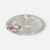 Assiettes En Carton Élégant Parties scintillant or Coeur Snowman (Angle)