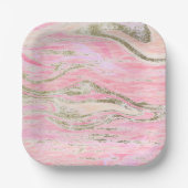 Assiettes En Carton Elégant Parties scintillant rose argent Motif en m (Recto)