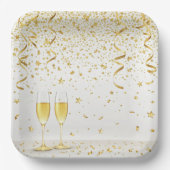 Assiettes En Carton Elegant Party Glow – Modern Neon Celebration Desig (Recto)