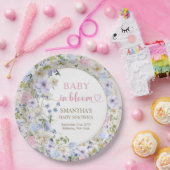 Assiettes En Carton Élégant pastel fleur sauvage rose clair (Fête)