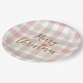 Assiettes En Carton Elegant Pastel Plaid Merry Christmas Paper Plates (Angle)