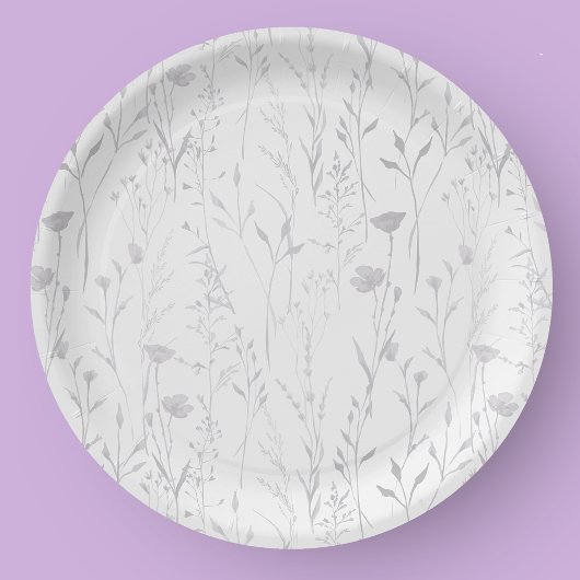 Assiettes En Carton Élégant Pastel Spring Boho Fleur sauvage