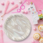 Assiettes En Carton Elégant Pearl White Shell Abstrait (Fête)