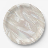 Assiettes En Carton Elégant Pearl White Shell Abstrait (Devant)