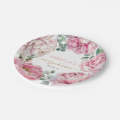 Assiettes En Carton Elégant Peony rose et Baby shower fille P (Angle)