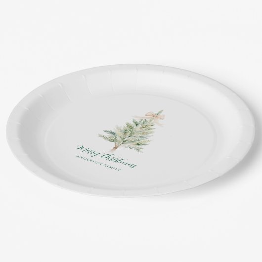 Assiettes En Carton Elegant Personalized Christmas Tree  (Angle)