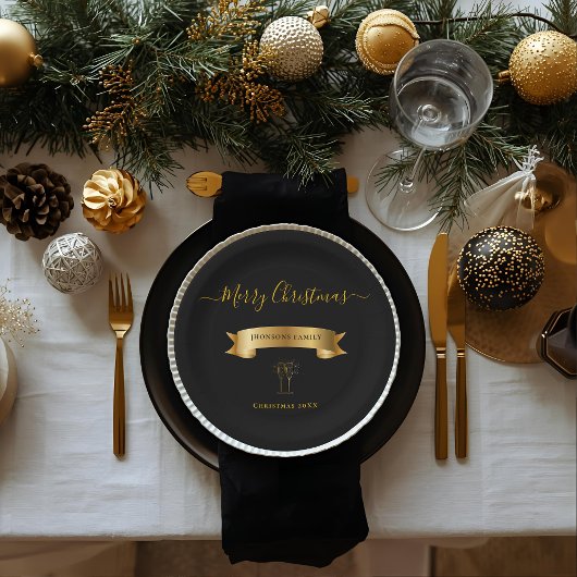 Assiettes En Carton Elegant Personalized Merry Christmas Paper Plates