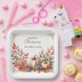 Assiettes En Carton Élégant Personnalisé, Citrouilles Bons thanksgivin (Fête)