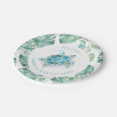 Assiettes En Carton Élégant Personnalisé Plaques Papier Mariage Tropic (Angle)