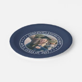 Assiettes En Carton Elégant Photo Marine Blue and White Graduation Par (Angle)