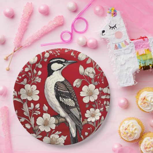 Assiettes En Carton Élégant Pic Floral William Morris Inspiré (Fête)