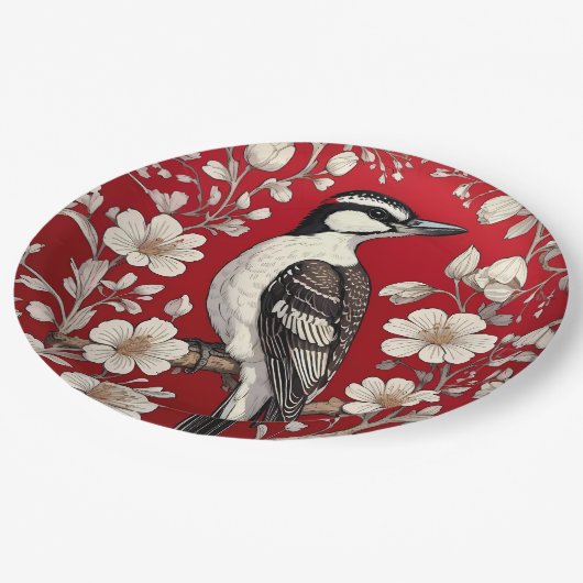 Assiettes En Carton Élégant Pic Floral William Morris Inspiré (Angle)