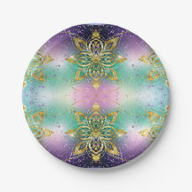 Élégant Pink violet vert vacances Snowflakes étoil