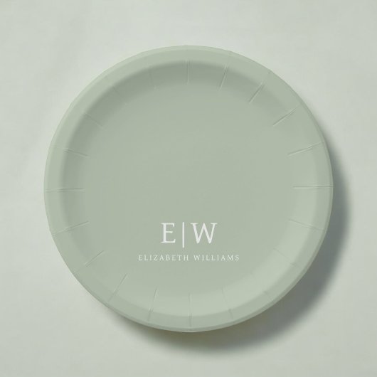 Assiettes En Carton Élégant professionnel simple Monogramme minimalist