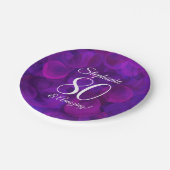 Assiettes En Carton Elégant Purple 80 et fête d'anniversaire Extraordi (Angle)