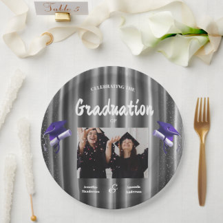 Assiettes En Carton Elegant purple double graduation 2 photo