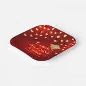 Assiettes En Carton Élégant Red Gold Congrats Classe de 2025 Graduate (Angulaire)