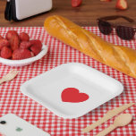 Assiettes En Carton Elegant Red Heart 7" Sqr Personalized Paper Plate<br><div class="desc">Celebrate love with this elegant 7" square personalized paper plate featuring a charming red heart design. Ideal for weddings,  anniversaries,  and romantic events,  it blends style with convenience. Customize with names or a special message to add a personal touch. Durable,  disposable,  and perfect for memorable gatherings.</div>
