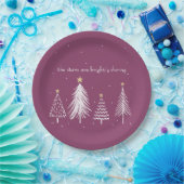 Assiettes En Carton Élégant repas de Noël violet (Fête)