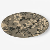 Assiettes En Carton Elegant Retro Floral Pattern (Angle)